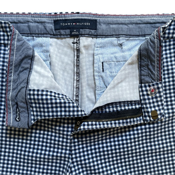Tommy Hilfiger Checked Print blue and white shorts Sz: 16 - Picture 5 of 9